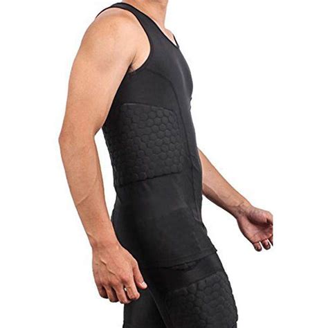 Tuoy Men S Padded Compression Shirt Sleeveless Rib Chest Protector