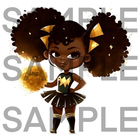 Black Cheerleader Girl Png Black Girl Clipart Download African American Cheerleader