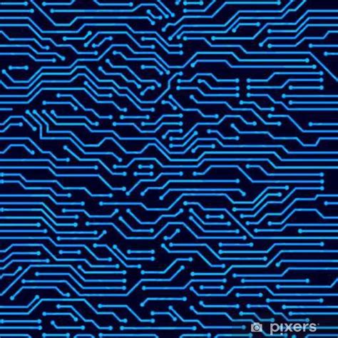 Poster Circuit Board Seamless Pattern Digital Hi Tech Style Vector