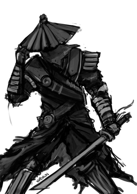 Japanese Armor Drawing Samurai Kabuto Warrior Helmet Armadura