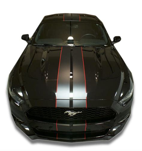 Carbon Fiber Pre Cut Mustang Dual Racing Stripes 14pc Kit For 2015