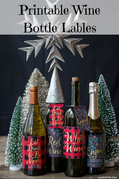 Wine bottle labels can be used to distinguish between batches of wine and they also improve the presentation. Christmas Wine Bottle Label - 100 Days of Homemade Holiday ...