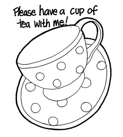 Tea Cup And Saucer Drawing Sketch Coloring Page