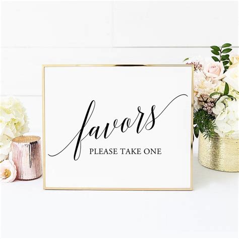 Wedding Favors Sign Printable Please Take One Wedding Sign Etsy