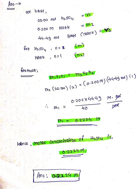 Solved A Ml Volume Of Aqueous Sulfuric Acid H Is Titrated