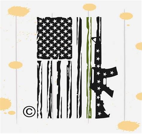 Flag With Guns Svg Dxf Png Flag Svg File For Silhouette Or Cricut My