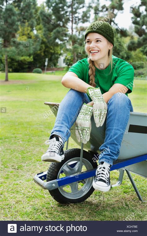 He Is Sitting In The Wheelbarrow Stock Photos And He Is Sitting In The