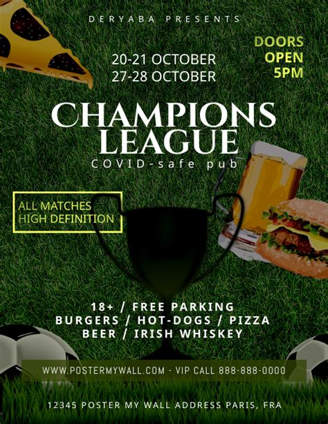 Soccer Promotion Beer Bar Pub Food Flyer Template Postermywall