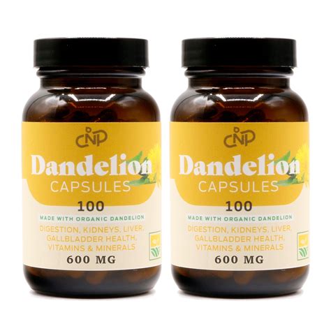 Complete Natural Products Organic Dandelion Root Capsules 100 Count