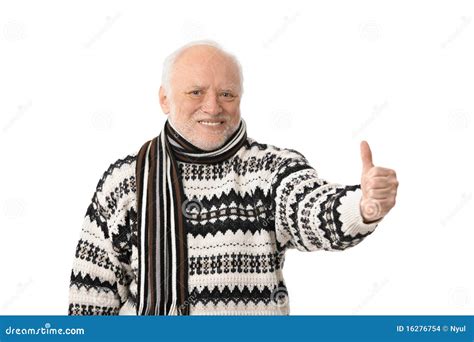 Portrait Of Happy Senior Man With Thumb Up Stock Photo Image Of