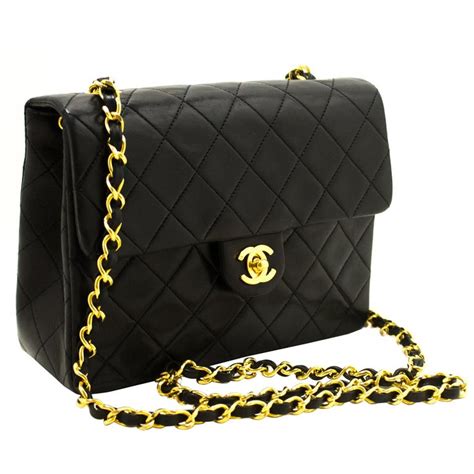 Chanel Mini Small Chain Shoulder Crossbody Bag Black Flap Quilted For