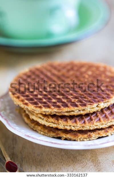 Traditional Dutch Waffle Called Stroopwafel By Stock Photo 333162137
