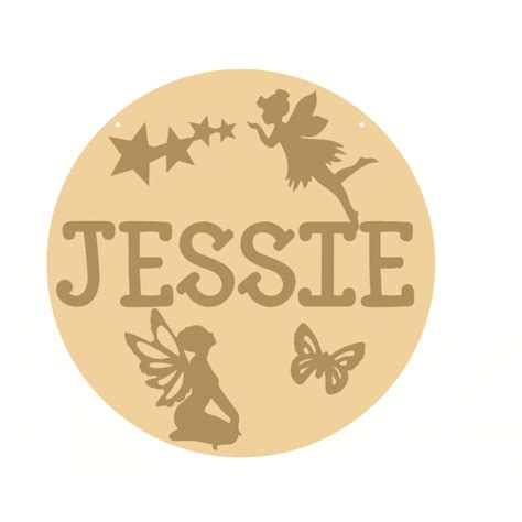 3mm Mdf Layered Circle With Name And Fairies
