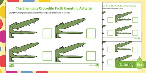 Free The Enormous Crocodile Teeth Counting Worksheet Worksheet
