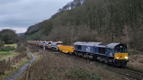 Drs Class 66 At Hoghton Bottoms 10012023 Youtube