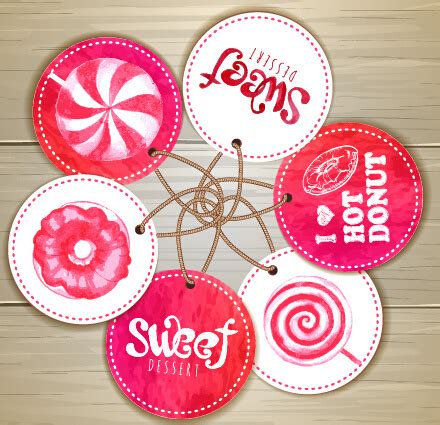 Select a file type template. Sweet dessert tags vectors Free vector in Encapsulated ...