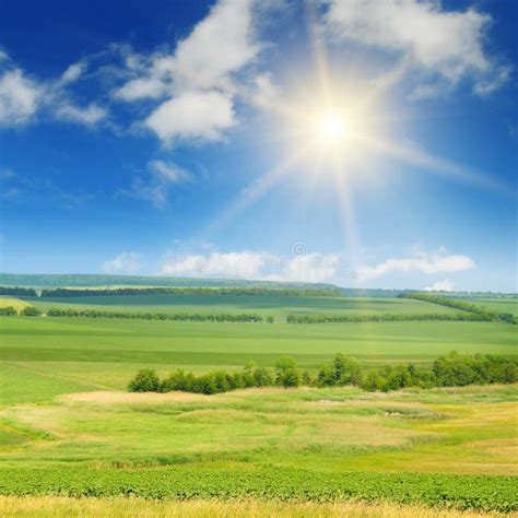 Green Field And Blue Sky Stock Photo Image Of Nature 69423202