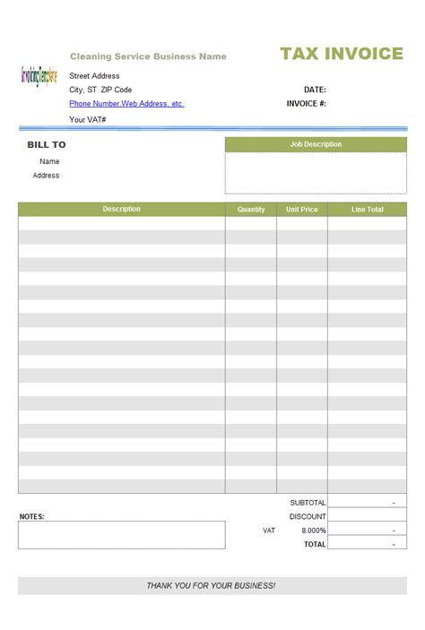 13 Cleaning Invoice Template Doctemplates