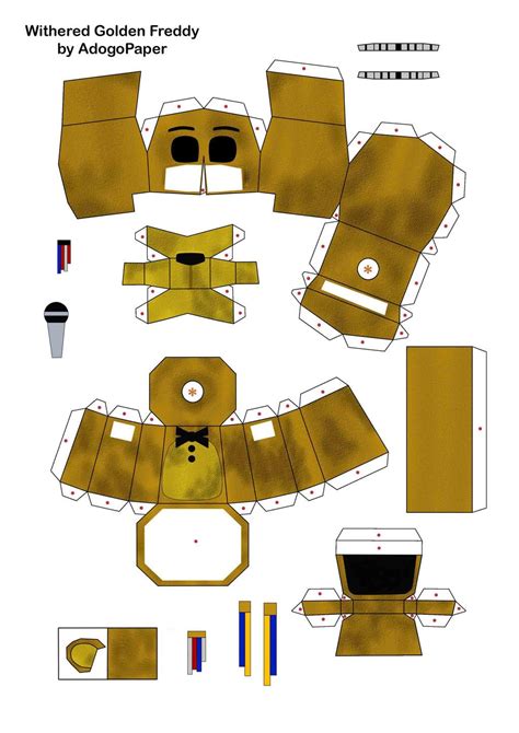 Fnaf 2 Golden Freddy Papercraft Pt1 By Adogopaper On Deviantart Fnaf