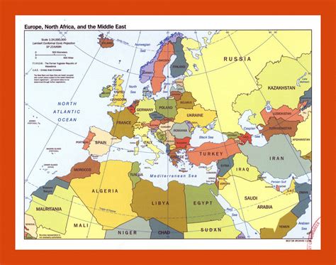 Europe And North Africa Map Map Vector