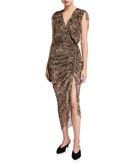 Buy Veronica Beard Teagan Snake Print Silk Midi Dress Nude At Off Editorialist
