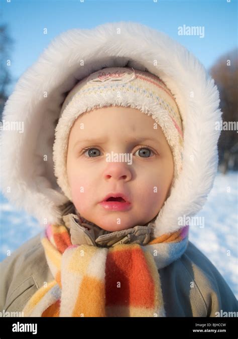 Baby In Winter Stock Photo Alamy