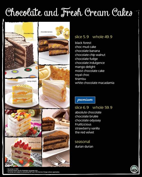 Toa payoh 6250 6523 plaza singapura 6341 9909 vivocity 6376 9618. Chocolate,Cheese And Fresh Cream Cakes - Secret Recipe ...