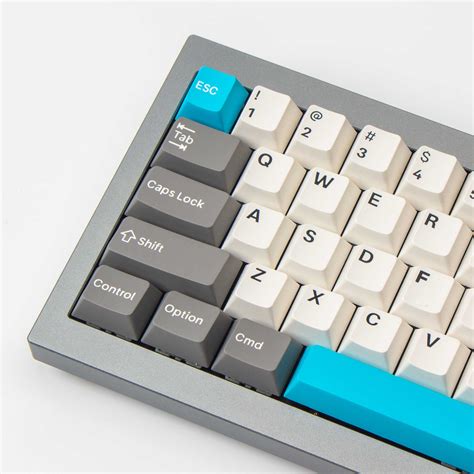Cherry Profile Double Shot Pbt Full Set Keycaps Grey White And Blue