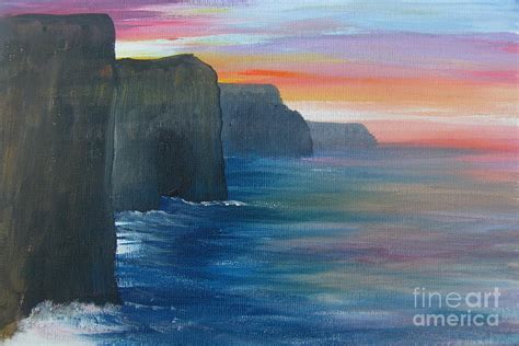 Cliffs Of Moher Sunset Painting By Chris Murray Fine Art America