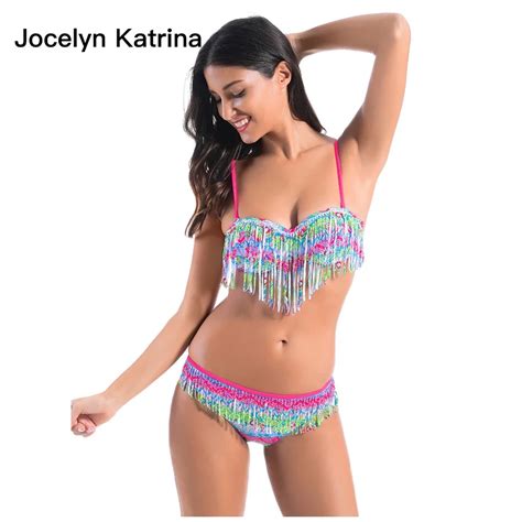 Jocelyn Katrina Sexy Bandage Bikini 2017 Solid Patchwork Women Swimwear