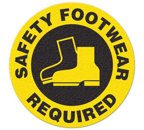 Anti Slip Safety Floor Markers Safety Footwear Required