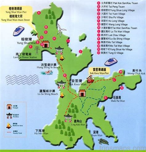 Map Of Hong Kong Hung Shing Ye Beach Lamma Island