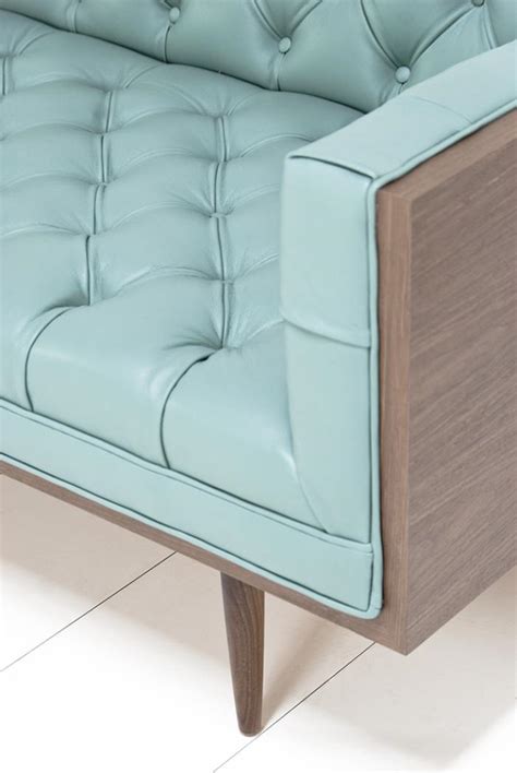 Neutra Sofa In Pale Blue Leather