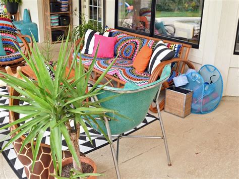 A Colorful Bohemian Poolside Patio Makeover Diy
