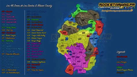 Mystère Gta V Map Des 48 Zones De Los Santos Et Blaine County