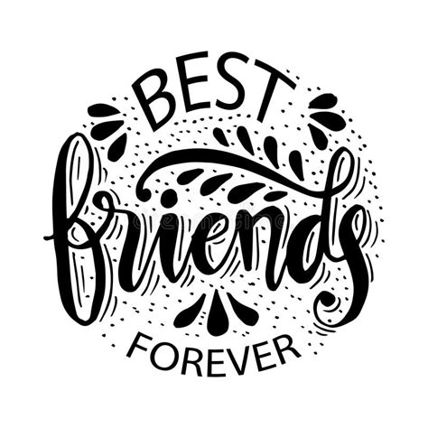 Best Friends Forever Lettering Motivation Poster Stock Vector