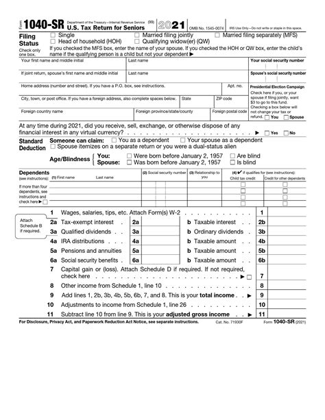 Irs Form 1040 Sr ≡ Fill Out Printable Pdf Forms Online