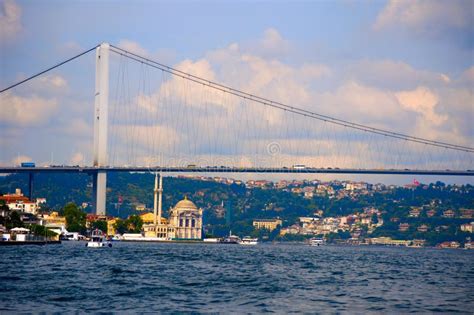 Bridge Over Bosphorus River Stock Image Image Of East Architecture