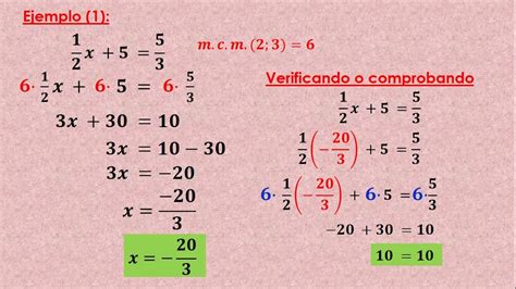 Ecuaciones Lineales Con Coeficientes Fraccionarios 4 Ejemplos Resueltos