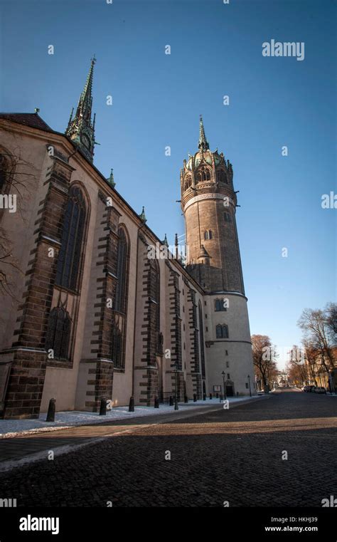 The Castle Church In Wittenberg Germany Stock Photo Alamy