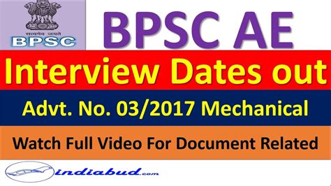 Applicants are informed that round the year the applications are invited for several departments. BPSC AE Mechnical Engineering (03/2017) Interview Dates ...