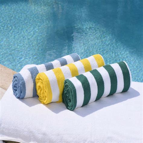 Ocean Stripe Pool Towel Pool Towels Striped Pool Towel Hotel Linen