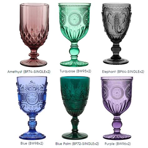 Set Of Four Vintage Embossed Coloured Wine Glasses By Dibor In 2022 Colored Wine Glasses Blue