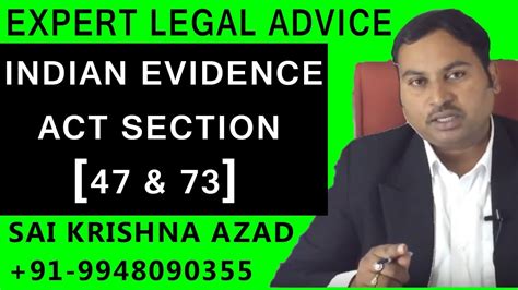 Indian Evidence Act Section And In Telugu Sai Krishna Azad High Court Advocate Youtube