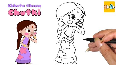 Draw Chutki From Chota Bheem Series Easy Chutki Drawing With Colour