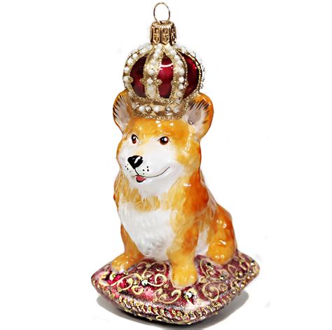 Стеклянная ёлочная игрушка «Корги в короне» — купить в интернет-магазине.