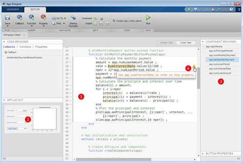 For now, there is just one property, which is the ui figure window. MATLAB App Designer