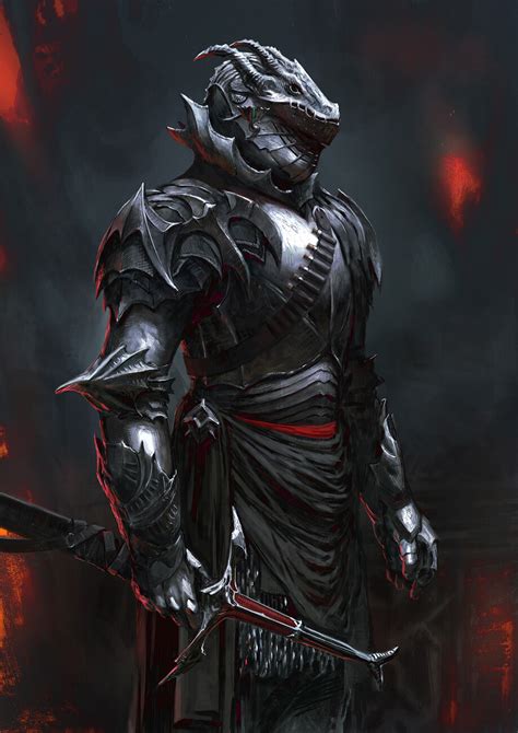 Artstation ドラゴンアーマー、antti Hakosaari Fantasy Art Warrior Dragon Armor