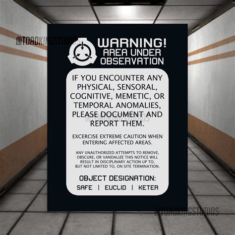 Blue Warning Sign Poster Scp Foundation Unlimited Series Etsy Uk