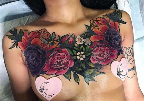 Beautiful Chest Tattoos For Women Girly Designs Piece